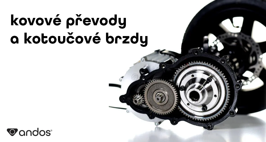 Kovové převody a kotoučové brzdy elektrického autíčka andos Titan PRO 24V