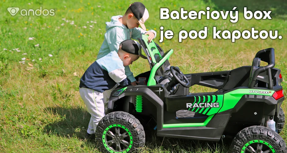 Elektrické autíčko andos Titan PRO: Přenosný bateriový box 24v/14ah pod kapotou