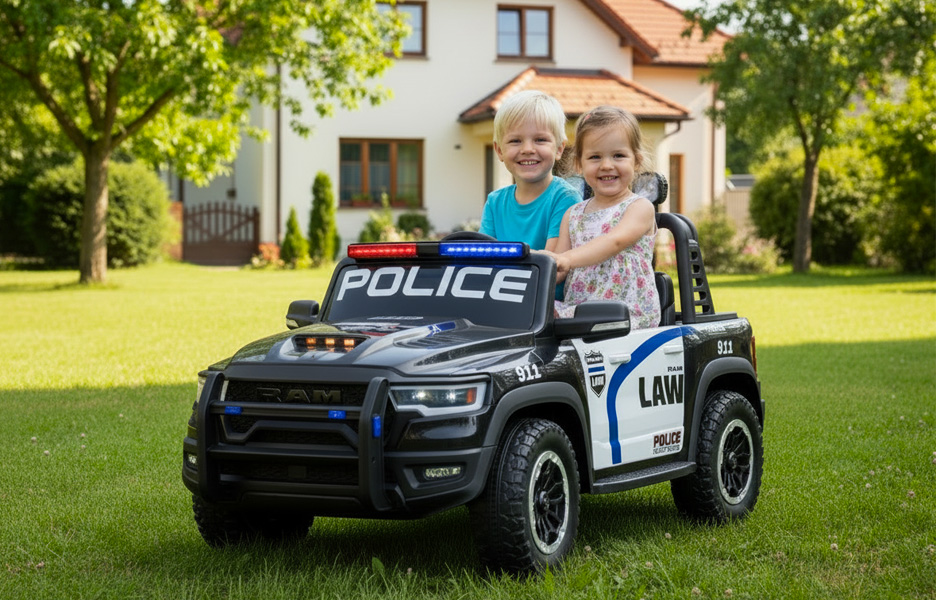 Elektrické autíčko pro 2 děti RAM 1500 RHO 4x4 Policie