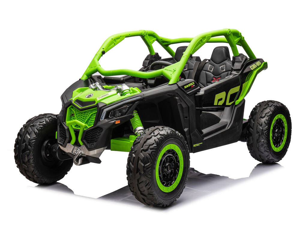 Elektrické autíčko pro dvě děti Can-Am Maverick 24V/640W s tichými motory + baterie 24V/18Ah, zelené