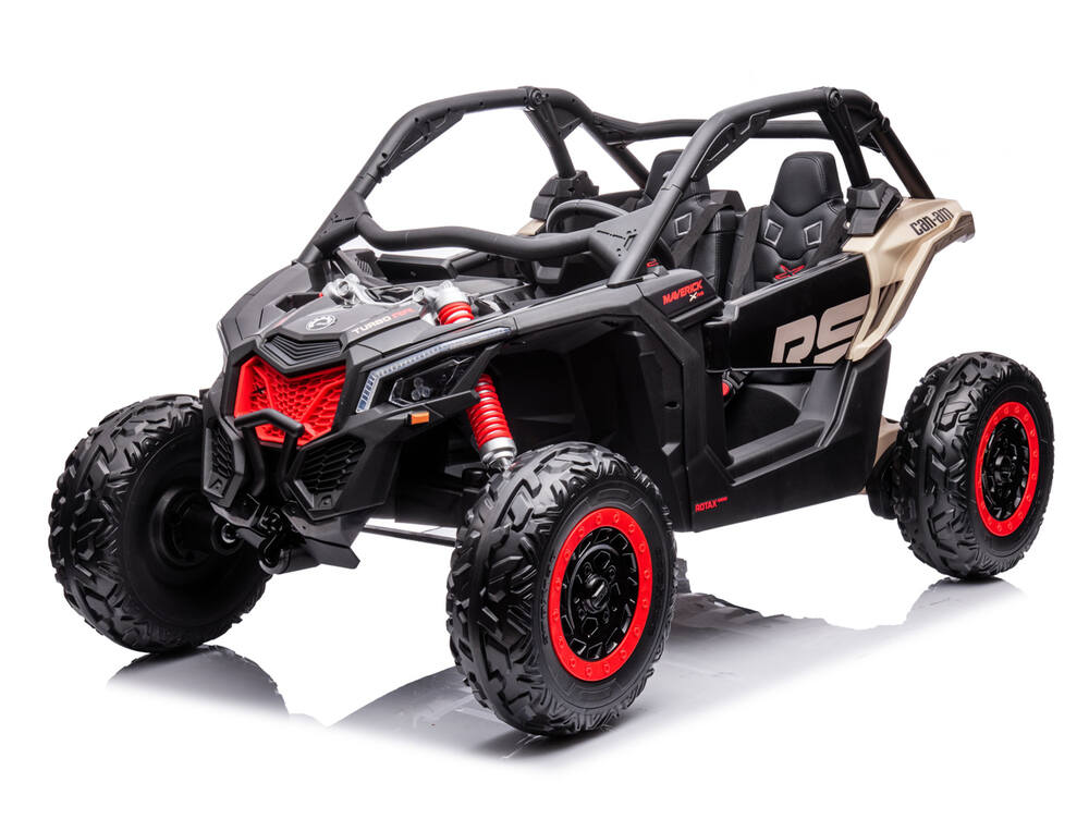 Elektrické autíčko pro dvě děti Can-Am Maverick RS 24V/640W s tichými motory + baterie 24V/18Ah, khaki