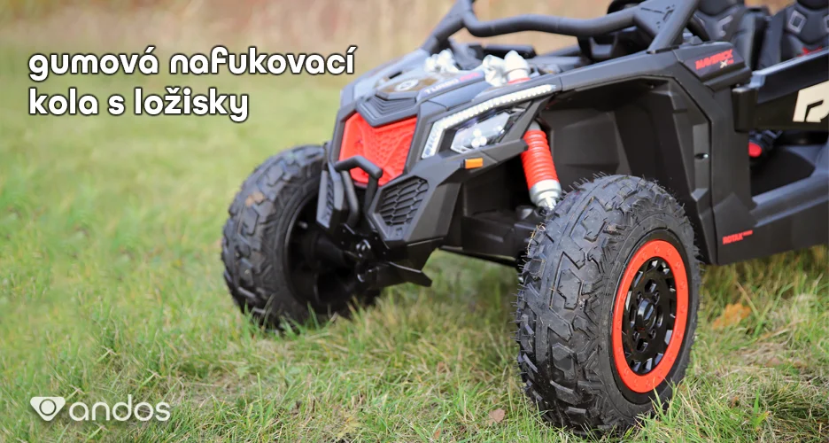 Elektrické autíčko Can-Am Maverick: nafukovací kola s ložisky
